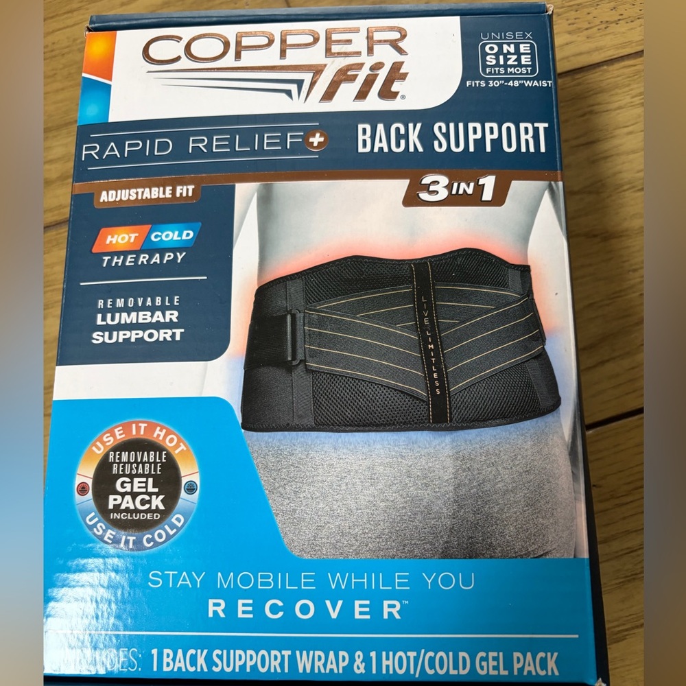 Copper-fit Rapid Relief Back Support